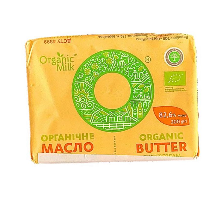 Сладкосливочное органическое масло 200g Organic Butter 82,6%